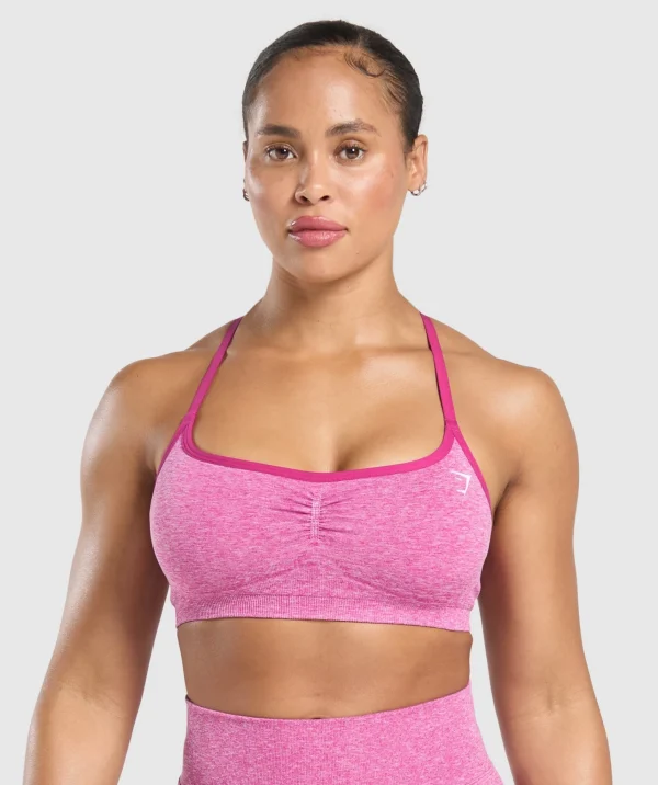 Gymshark Sports Bras*Lift Seamless Sports Bra WinningPink/WhiteMarl