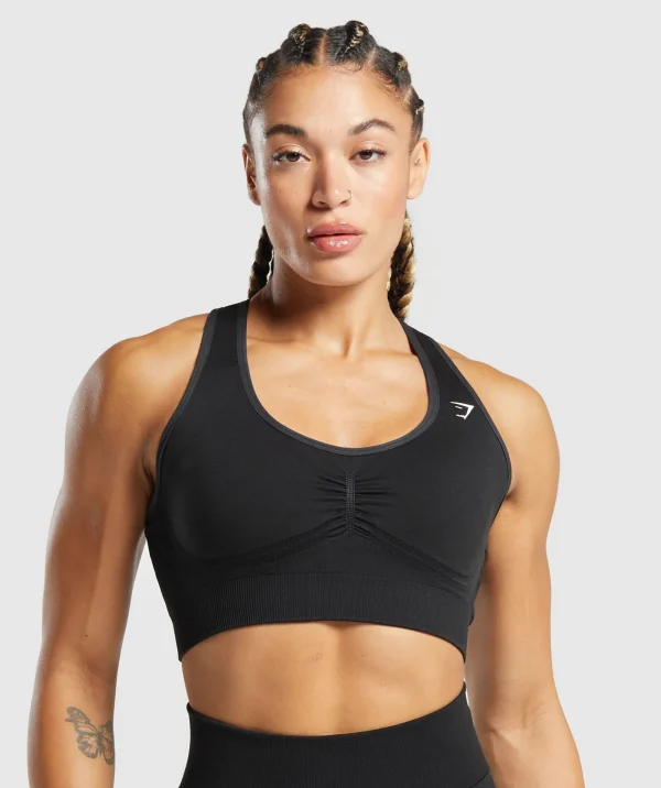 Gymshark Sports Bras*Lift Seamless Sports Bra Black/BlackMarl