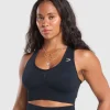 Gymshark Sports Bras*Lift Seamless Sports Bra MidnightBlue/BlackMarl