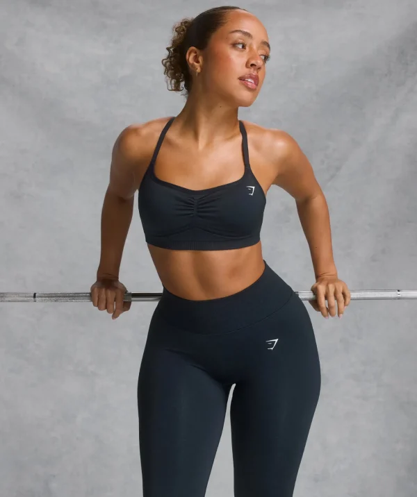 Gymshark Sports Bras*Lift Seamless Sports Bra MidnightBlue/BlackMarl