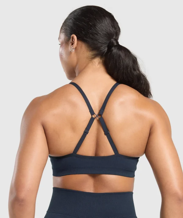 Gymshark Sports Bras*Lift Seamless Sports Bra MidnightBlue/BlackMarl