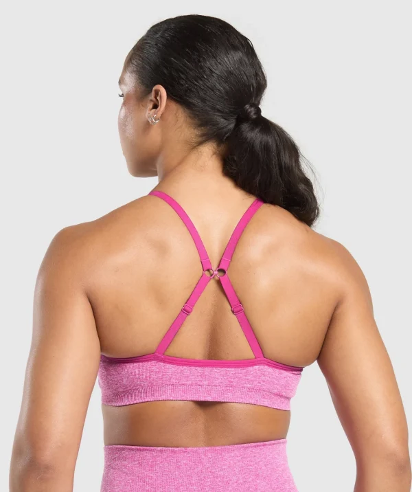 Gymshark Sports Bras*Lift Seamless Sports Bra WinningPink/WhiteMarl