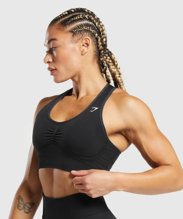 Gymshark Sports Bras*Lift Seamless Sports Bra Black/BlackMarl