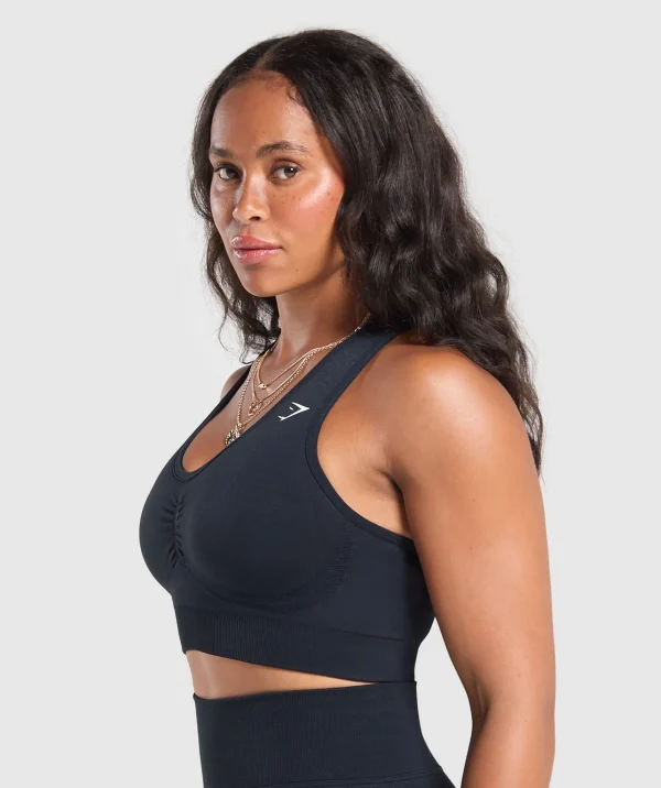 Gymshark Sports Bras*Lift Seamless Sports Bra MidnightBlue/BlackMarl