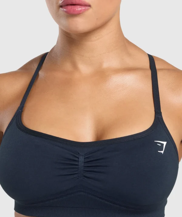 Gymshark Sports Bras*Lift Seamless Sports Bra MidnightBlue/BlackMarl