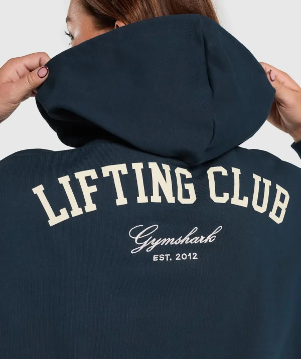 Gymshark Hoodies & Sweatshirts*Lifting Club Cropped Zip Up Hoodie Navy