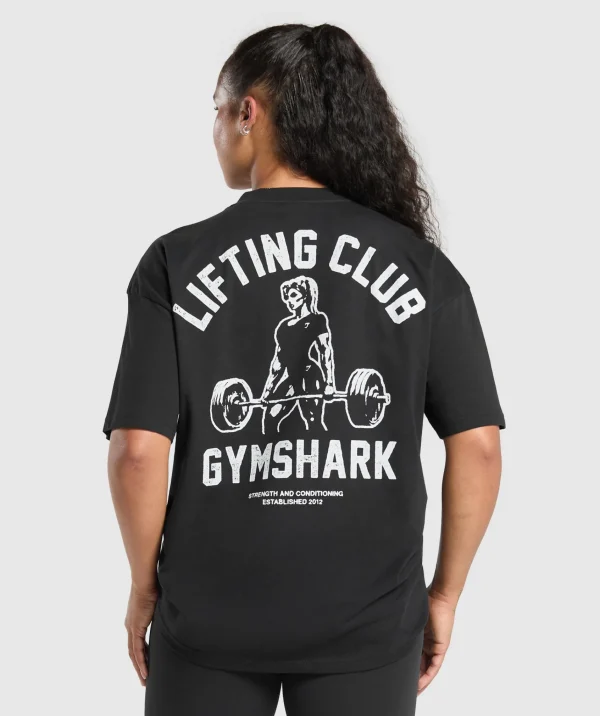 Gymshark T-shirts & Tops*Lifting Club Graphic Oversized T-Shirt Black