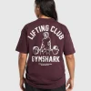 Gymshark T-shirts & Tops*Lifting Club Graphic Oversized T-Shirt DepthPurple