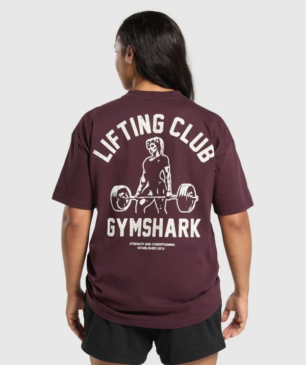 Gymshark T-shirts & Tops*Lifting Club Graphic Oversized T-Shirt DepthPurple