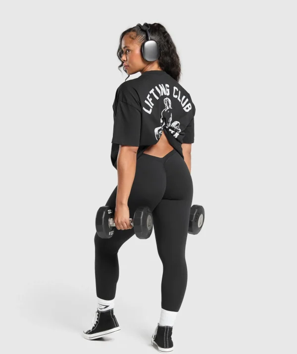 Gymshark T-shirts & Tops*Lifting Club Graphic Oversized T-Shirt Black