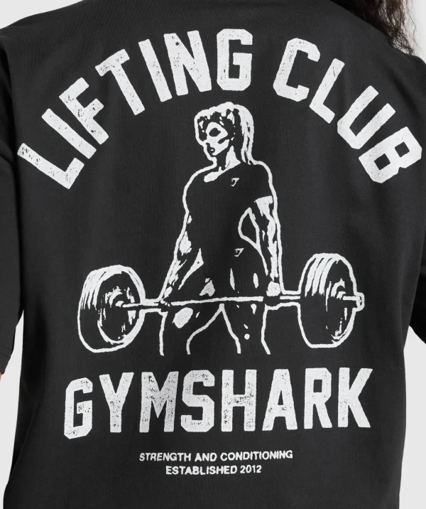 Gymshark T-shirts & Tops*Lifting Club Graphic Oversized T-Shirt Black