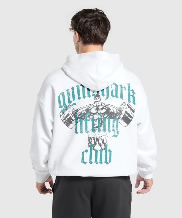 Gymshark Hoodies & Sweatshirts*Lifting Club Hoodie White/ArtificialTeal