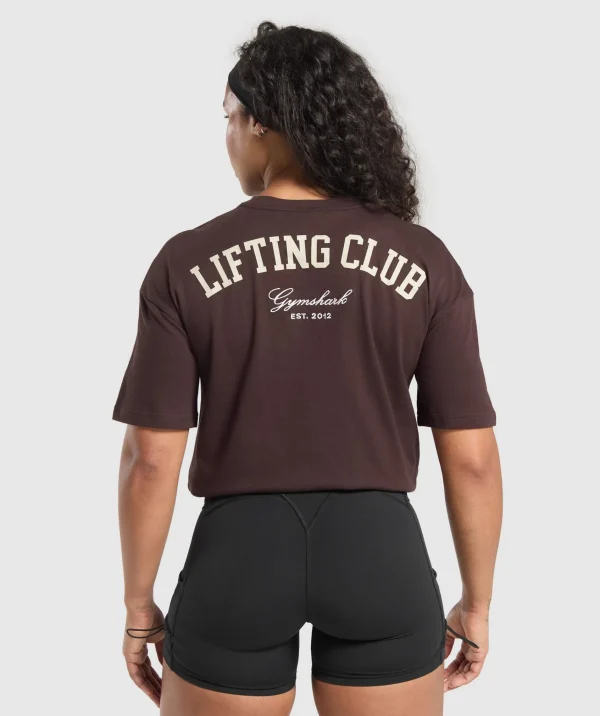 Gymshark T-shirts & Tops*Lifting Club Oversized T-Shirt HeritageBrown