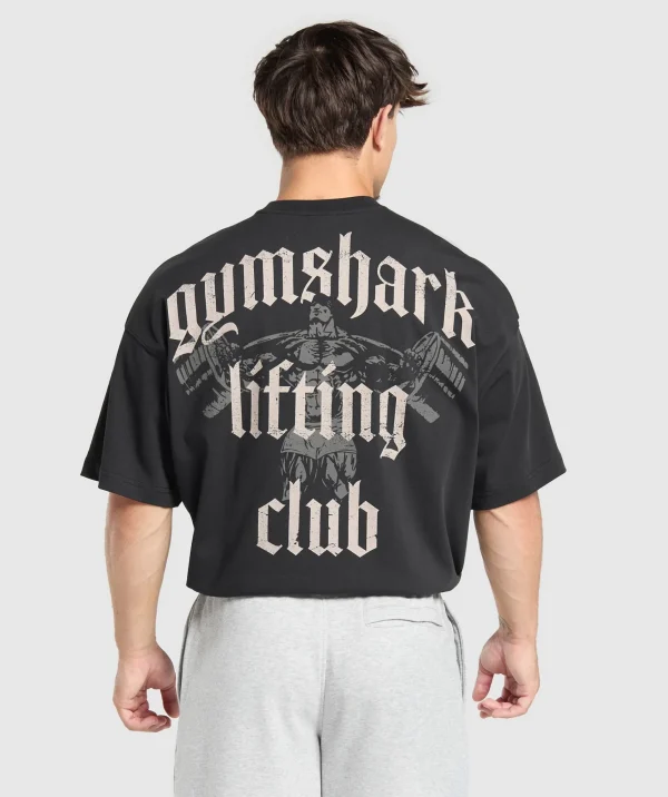 Gymshark T-shirts & Tops*Lifting Club T-Shirt Black/LightGrey