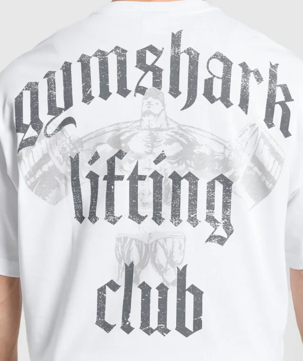 Gymshark T-shirts & Tops*Lifting Club T-Shirt White/PitchGrey