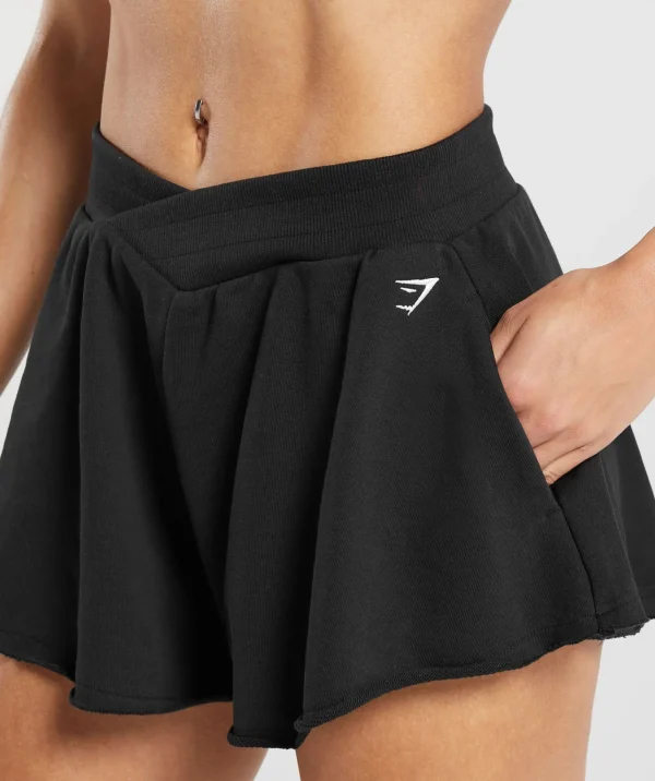 Gymshark Shorts*Lifting Crossover Cotton Shorts Black