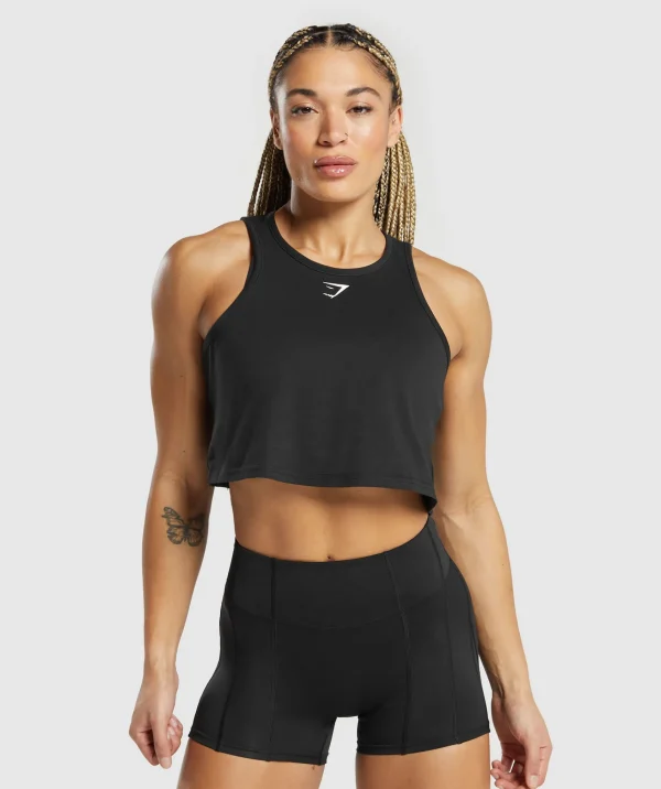 Gymshark Tank Tops | Crop Tops*Lifting Essential Cotton Crop Tank Black