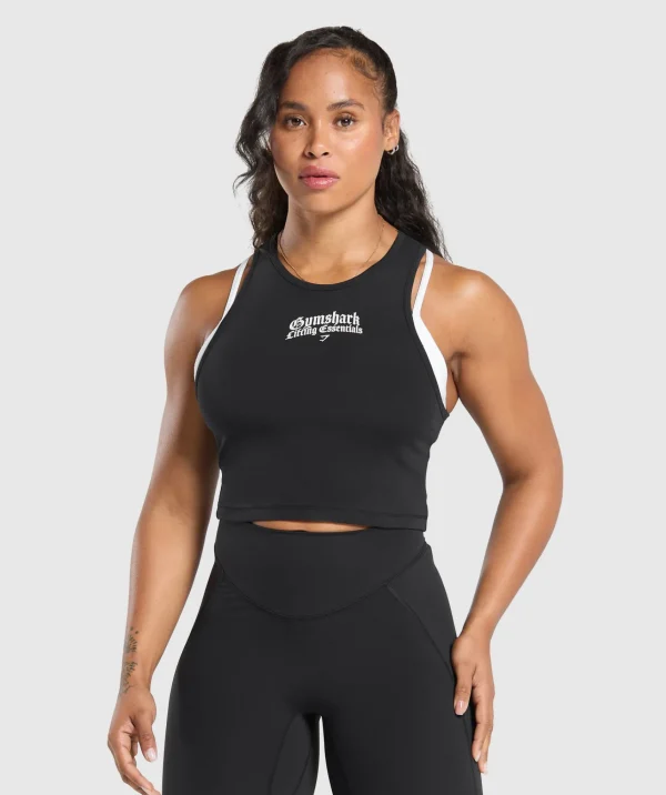 Gymshark Tank Tops*Lifting Essentials Cropped Tank Black