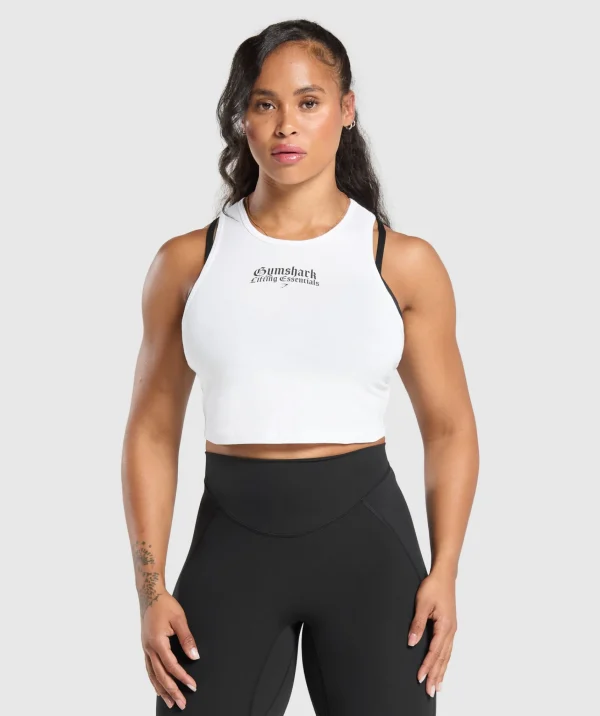 Gymshark Tank Tops*Lifting Essentials Cropped Tank White