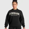 Gymshark Hoodies & Sweatshirts*Lifting Essentials Graphic Brushed Oversized Sweatshirt Black