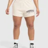 Gymshark Shorts*Lifting Essentials Graphic Brushed 4' Shorts OatWhite