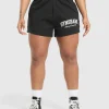 Gymshark Shorts*Lifting Essentials Graphic Brushed 4' Shorts Black