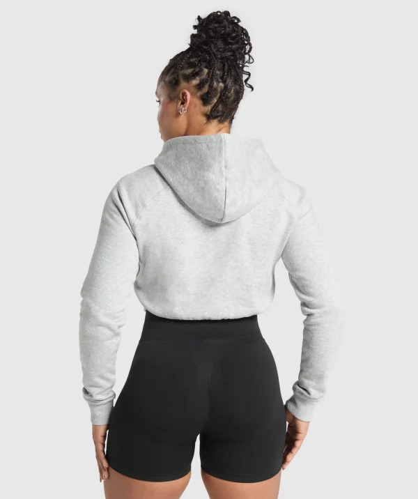 Gymshark Hoodies & Sweatshirts*Lifting Essentials Graphic Cropped Hoodie LightGreyCoreMarl