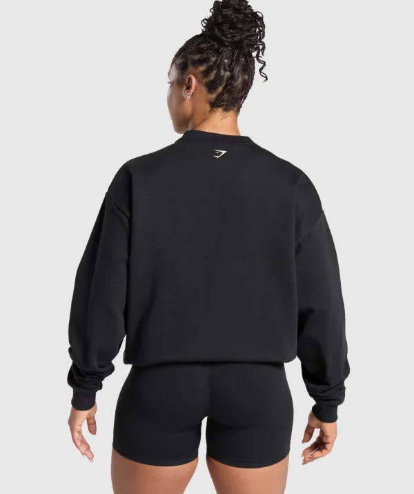 Gymshark Hoodies & Sweatshirts*Lifting Essentials Graphic Brushed Oversized Sweatshirt Black