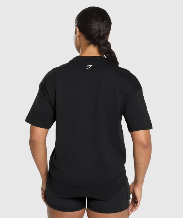 Gymshark T-shirts & Tops*Lifting Essentials Graphic Oversized T-Shirt Black