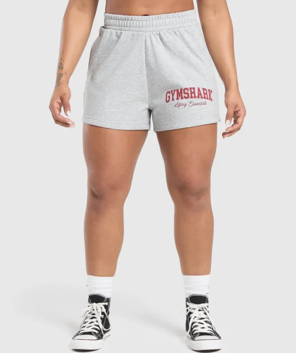 Gymshark Shorts*Lifting Essentials Graphic Brushed 4' Shorts LightGreyCoreMarl