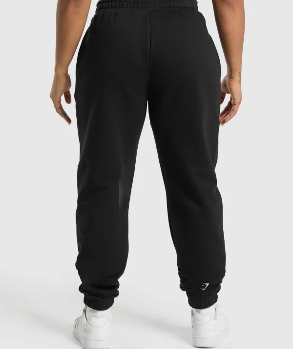 Gymshark Joggers & Sweatpants*Lifting Essentials Graphic Brushed Oversized Joggers Black