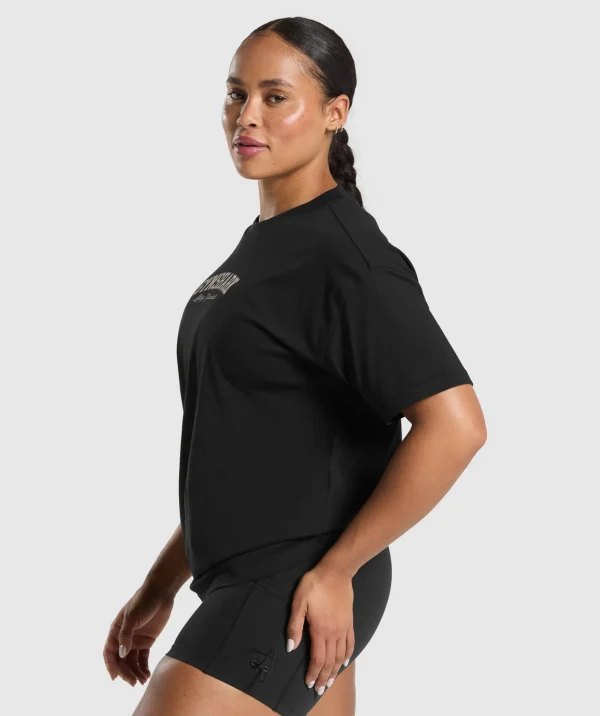 Gymshark T-shirts & Tops*Lifting Essentials Graphic Oversized T-Shirt Black