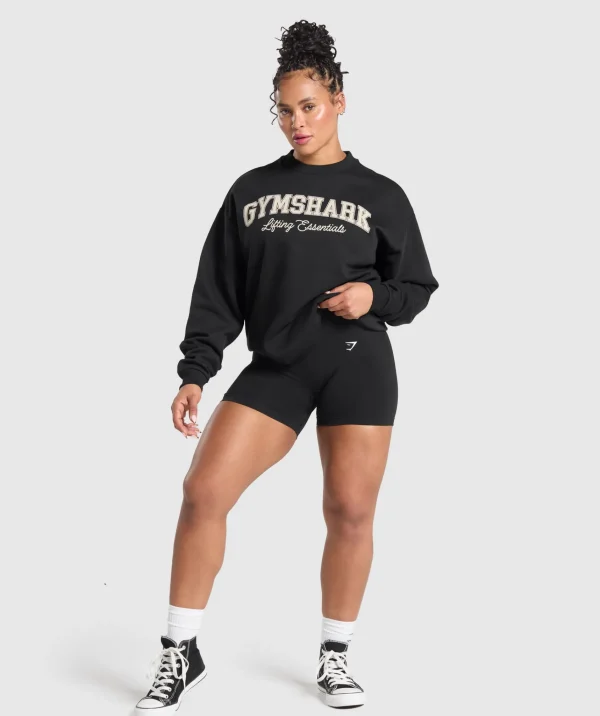 Gymshark Hoodies & Sweatshirts*Lifting Essentials Graphic Brushed Oversized Sweatshirt Black