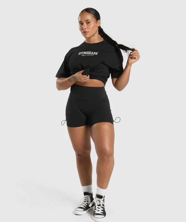 Gymshark T-shirts & Tops*Lifting Essentials Graphic Oversized T-Shirt Black