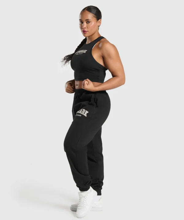 Gymshark Joggers & Sweatpants*Lifting Essentials Graphic Brushed Oversized Joggers Black