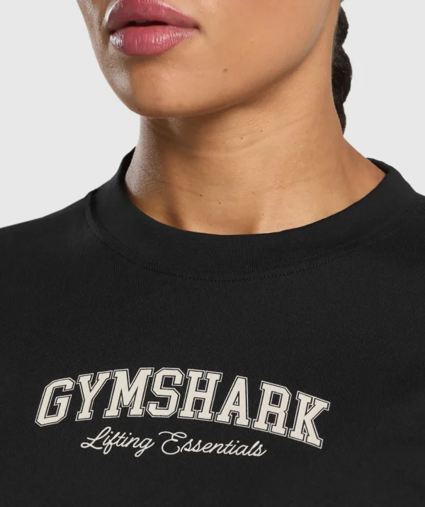 Gymshark T-shirts & Tops*Lifting Essentials Graphic Oversized T-Shirt Black