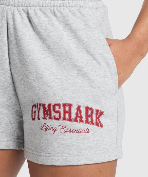 Gymshark Shorts*Lifting Essentials Graphic Brushed 4' Shorts LightGreyCoreMarl