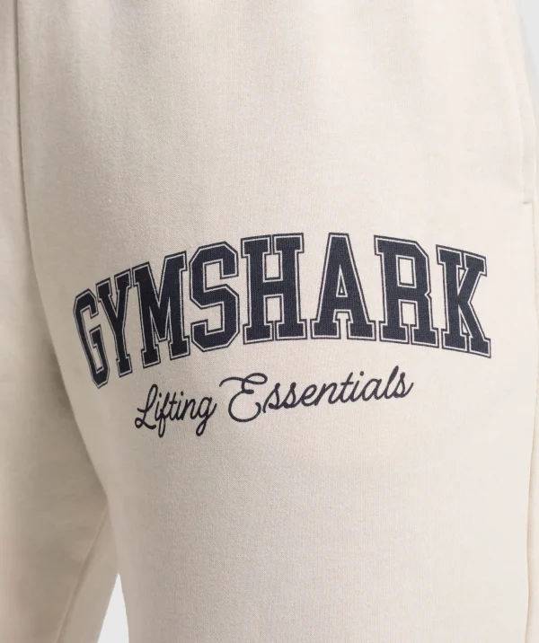 Gymshark Joggers & Sweatpants*Lifting Essentials Graphic Brushed Oversized Joggers OatWhite