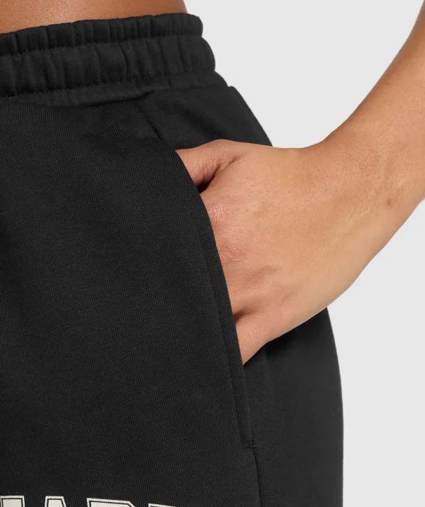 Gymshark Joggers & Sweatpants*Lifting Essentials Graphic Brushed Oversized Joggers Black