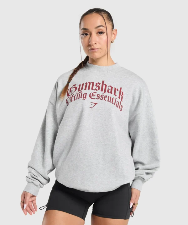 Gymshark Hoodies & Sweatshirts*Lifting Essentials Oversized Sweatshirt LightGreyCoreMarl