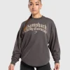 Gymshark Hoodies & Sweatshirts*Lifting Essentials Oversized Sweatshirt GreyedPurple