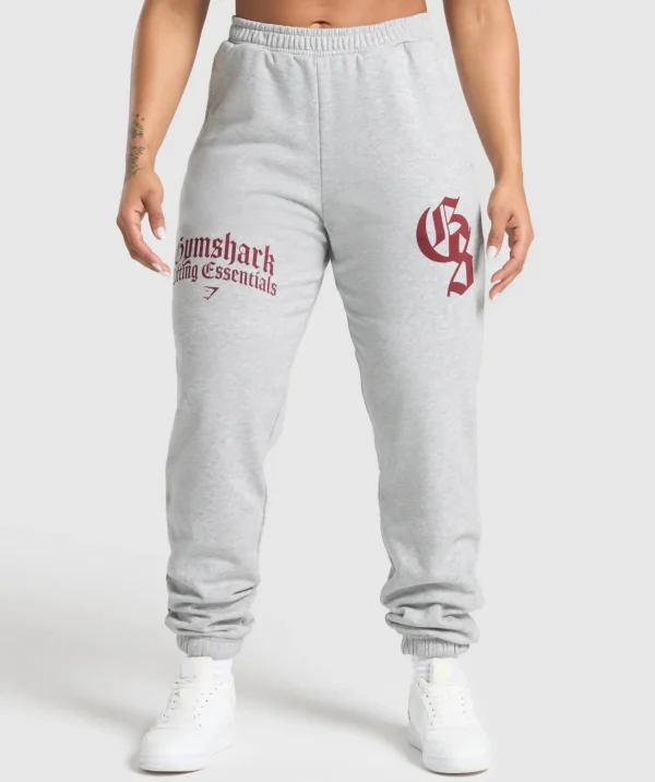 Gymshark Joggers & Sweatpants*Lifting Essentials Oversized Joggers LightGreyCoreMarl