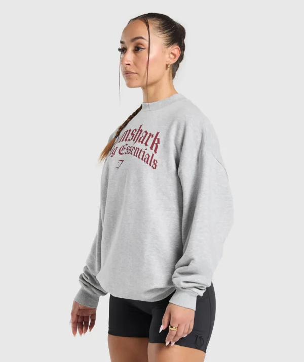 Gymshark Hoodies & Sweatshirts*Lifting Essentials Oversized Sweatshirt LightGreyCoreMarl