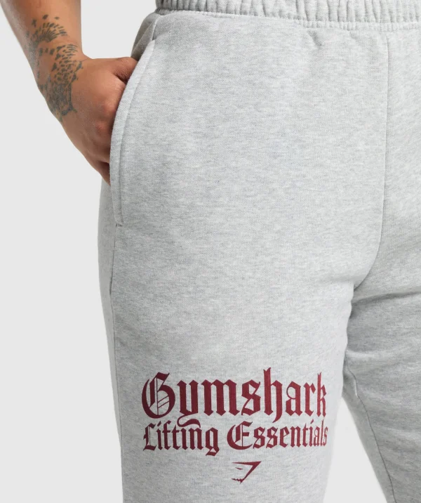 Gymshark Joggers & Sweatpants*Lifting Essentials Oversized Joggers LightGreyCoreMarl