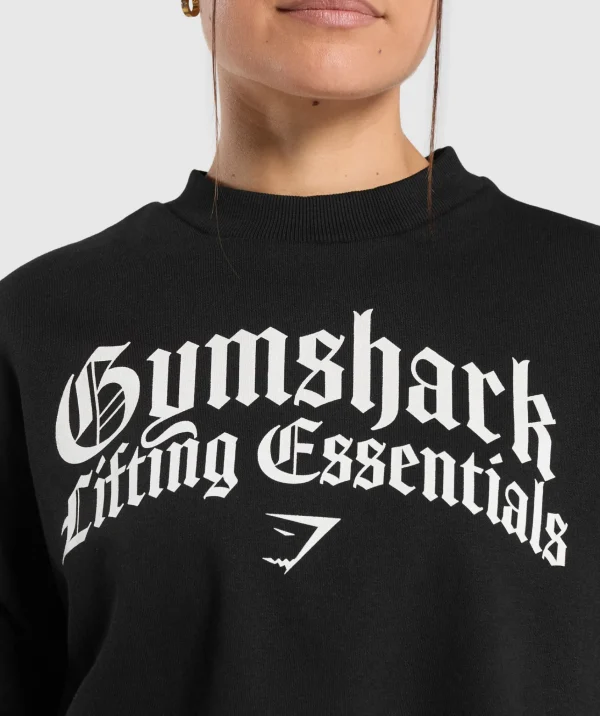 Gymshark Hoodies & Sweatshirts*Lifting Essentials Oversized Sweatshirt Black