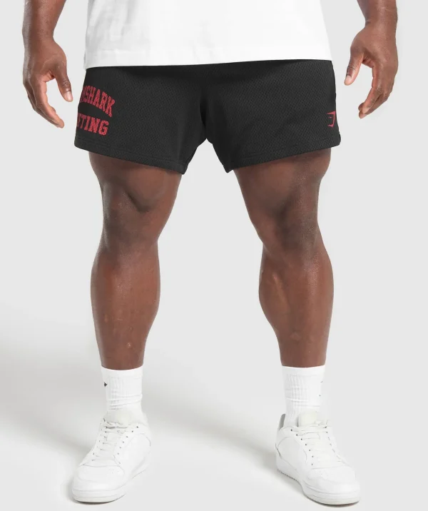 Gymshark Shorts*Lifting Mesh 5" Shorts Black/ConditioningRed