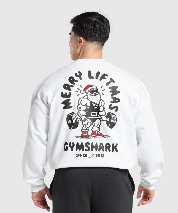 Gymshark Hoodies & Sweatshirts*Liftmas Crew White