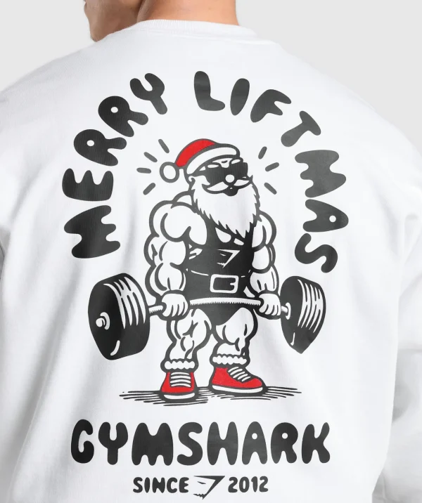 Gymshark Hoodies & Sweatshirts*Liftmas Crew White