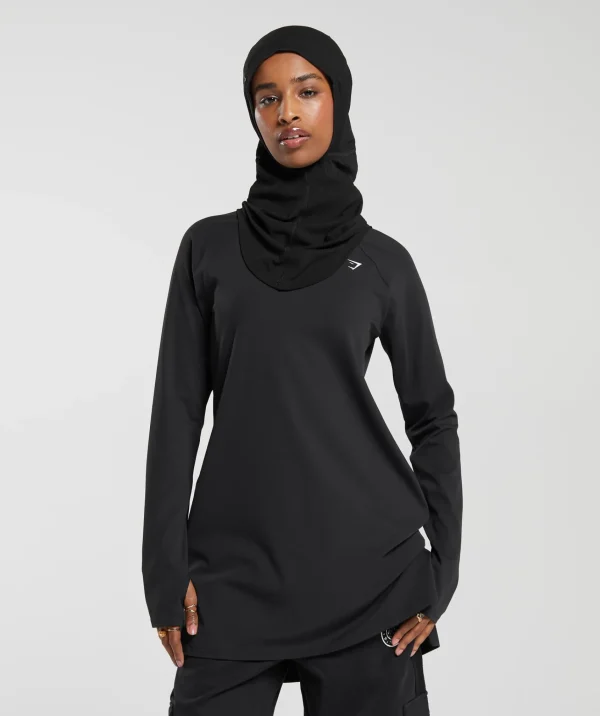 Gymshark Modest Workout Clothes & Hijabs | T-shirts & Tops*Long Line Long Sleeve Top Black