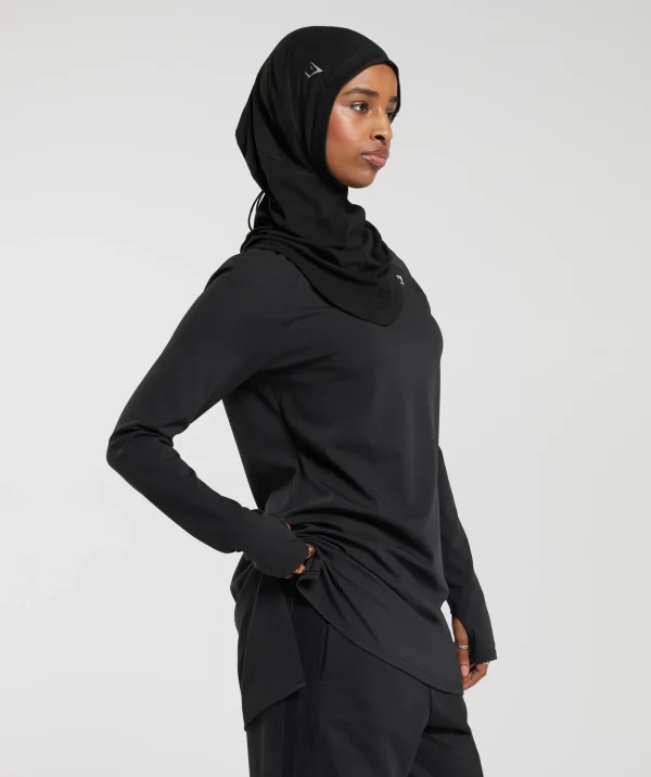 Gymshark Modest Workout Clothes & Hijabs | T-shirts & Tops*Long Line Long Sleeve Top Black